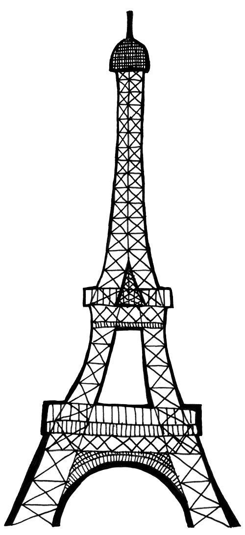 Black and Pink Drawings of the Eiffel Tower « Eclectic Cycle