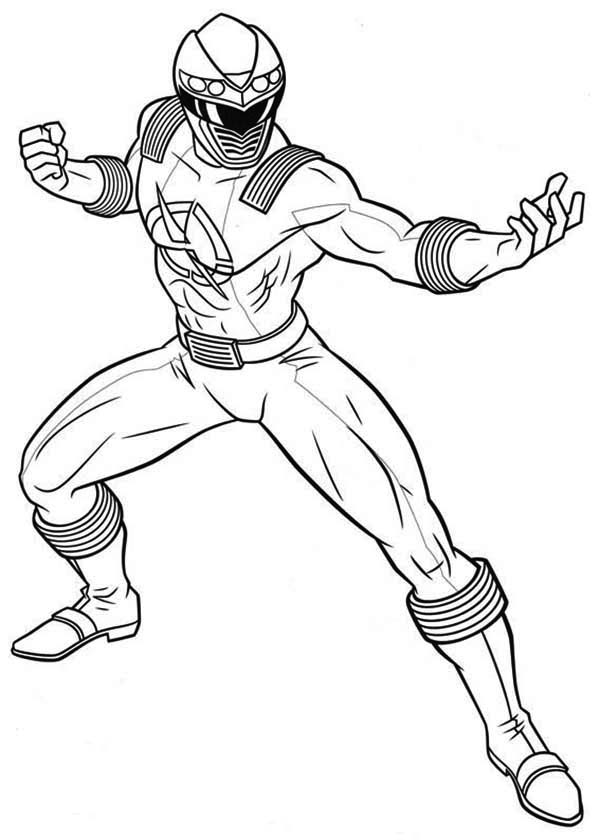 Power Rangers Ninja Storm Fighting Pose Coloring Page | Color Luna
