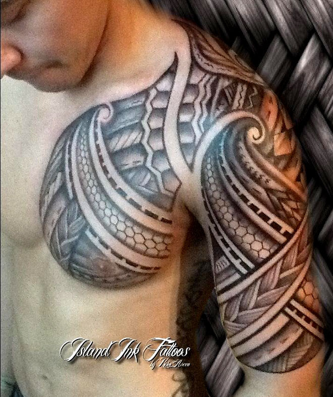 filipino tribal chest tattoo - Clip Art Library