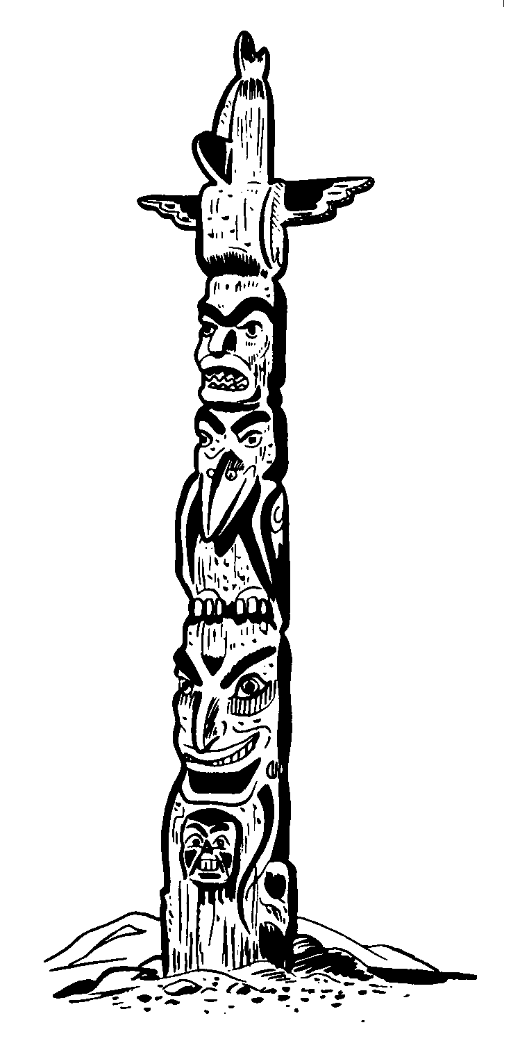 Totem Pole Clipart Black And White.