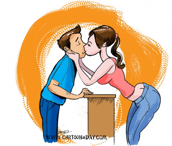 cartoon kiss scene - Clip Art Library