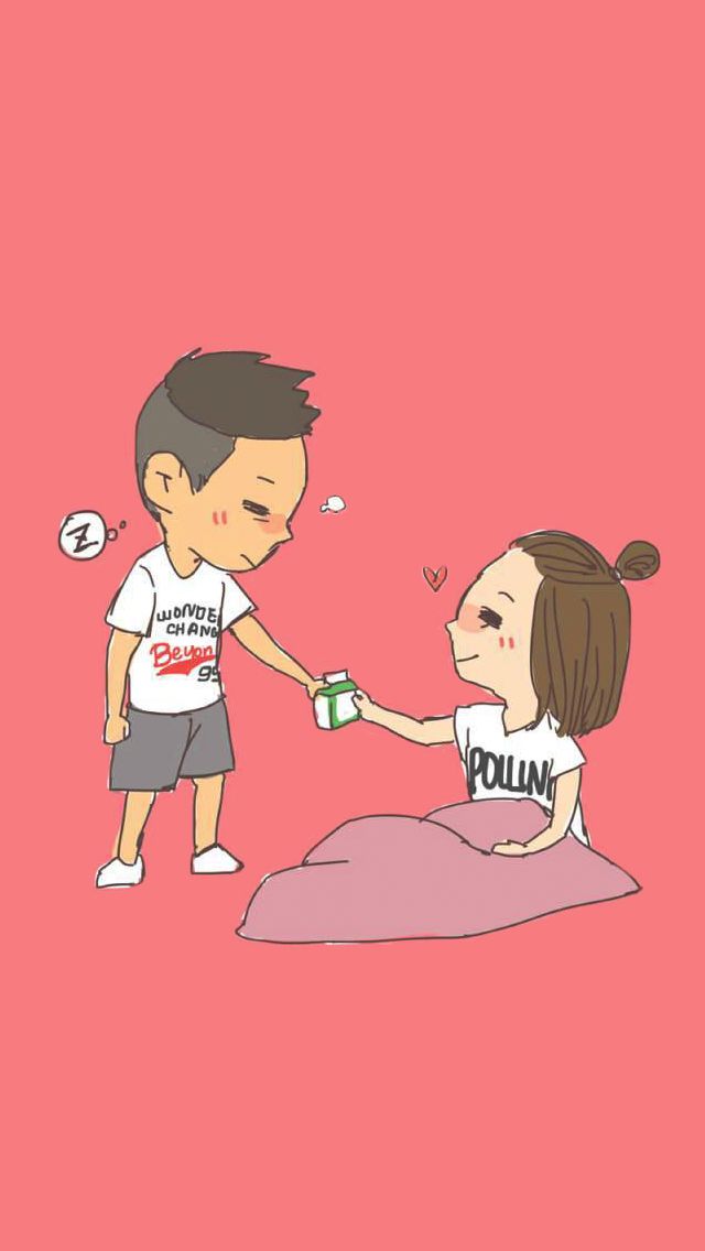 Iphone 6 Cartoon Couple Wallpaper Hd - wallpaper