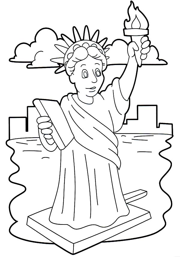 Statue Of Liberty Coloring Page Easy - Gallery