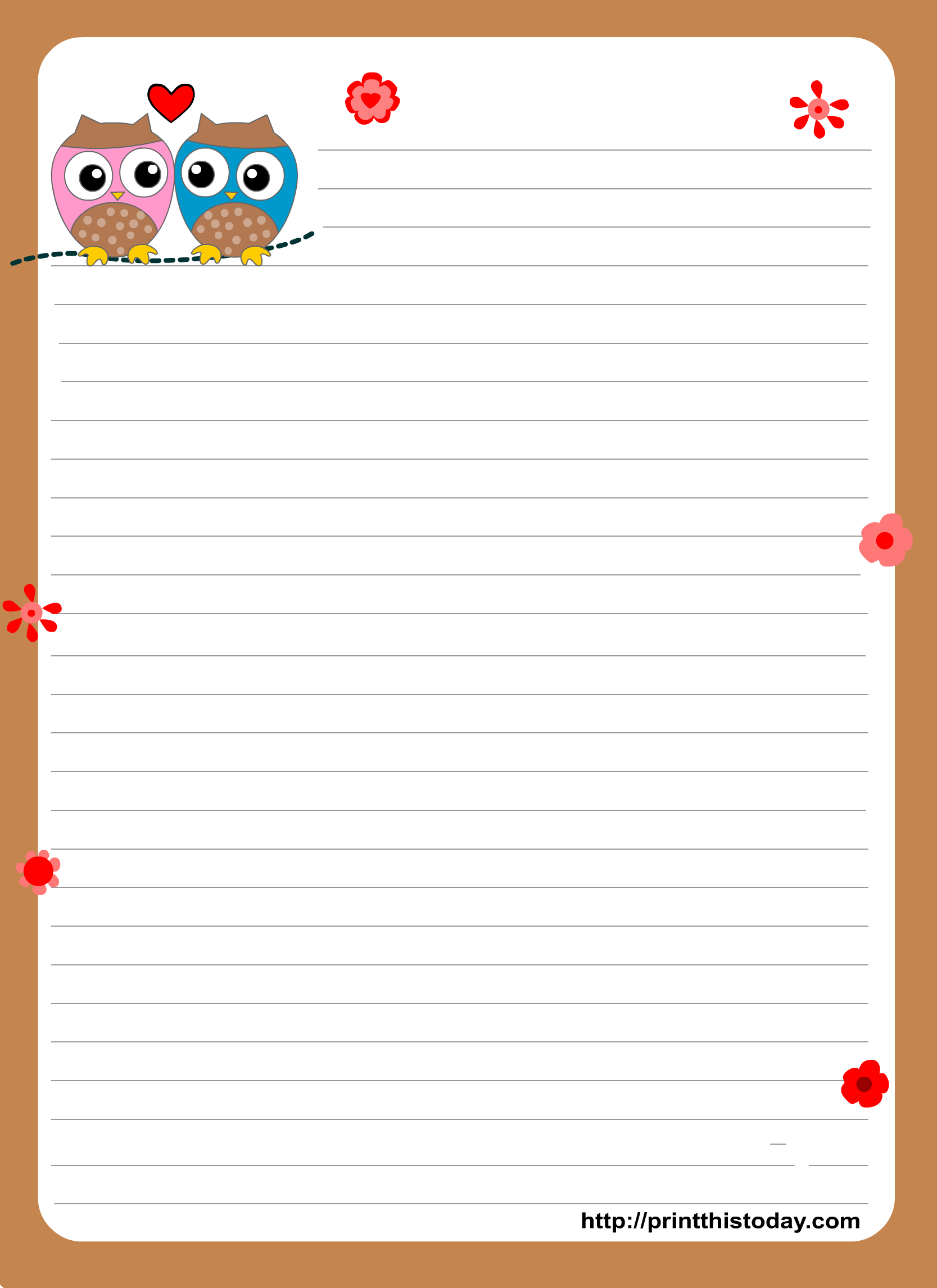 lined paper template with borders