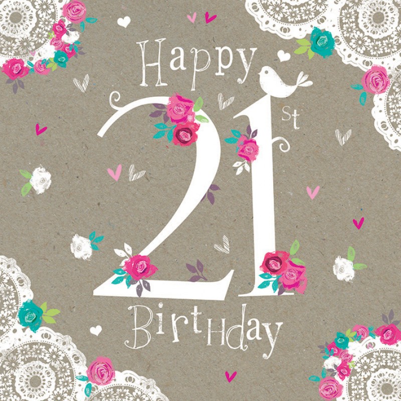 Birthday Card - Happy 21st Birthday - Greetings cards - Great Gift 