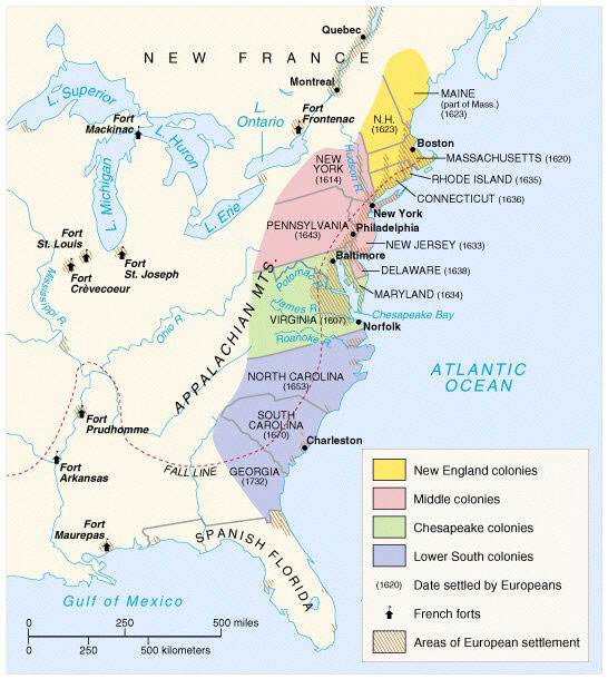 13 Original Colonies Religion Chart