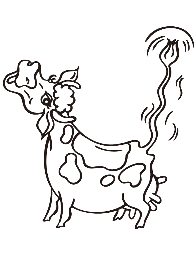 Cartoon Cow Moo Coloring Page | HM Coloring Pages