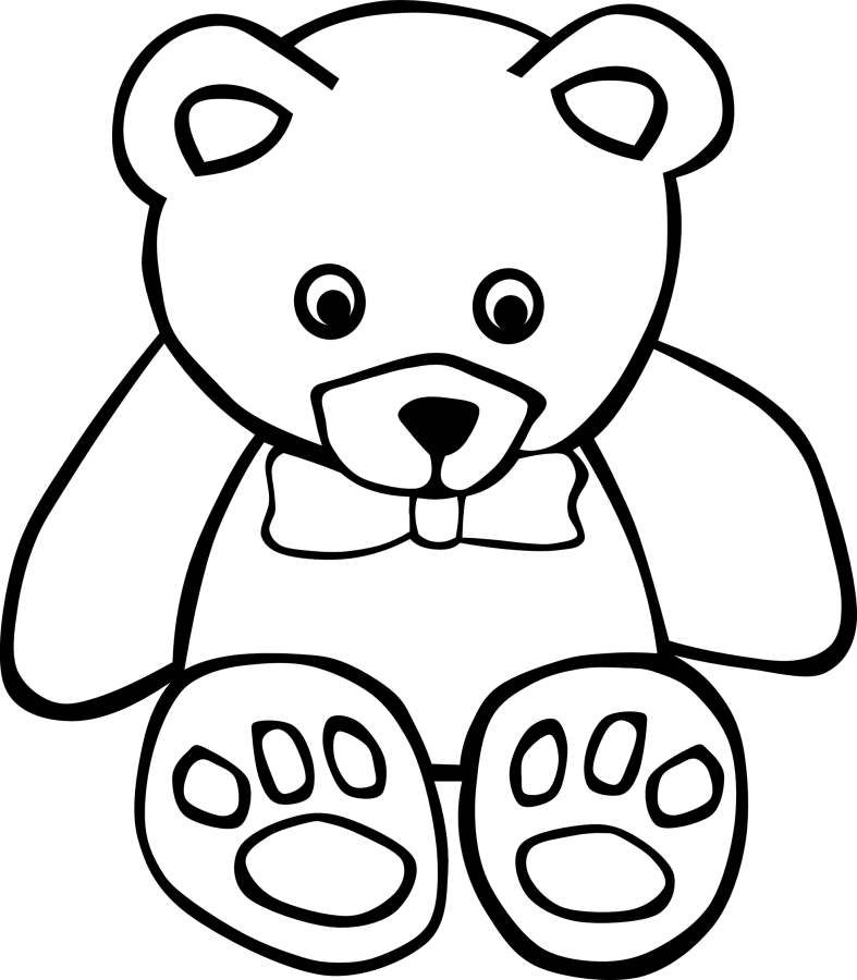 Printable Teddy Bear With Butterfly Ribbon Coloring Pages #21.
