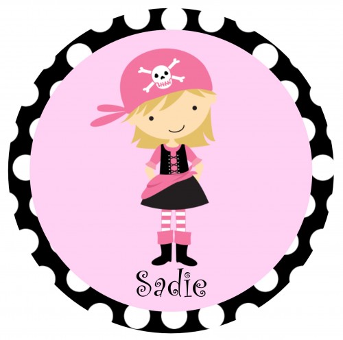Girls Pink Pirate Ship Digital Printable Birthday Party Invitation 