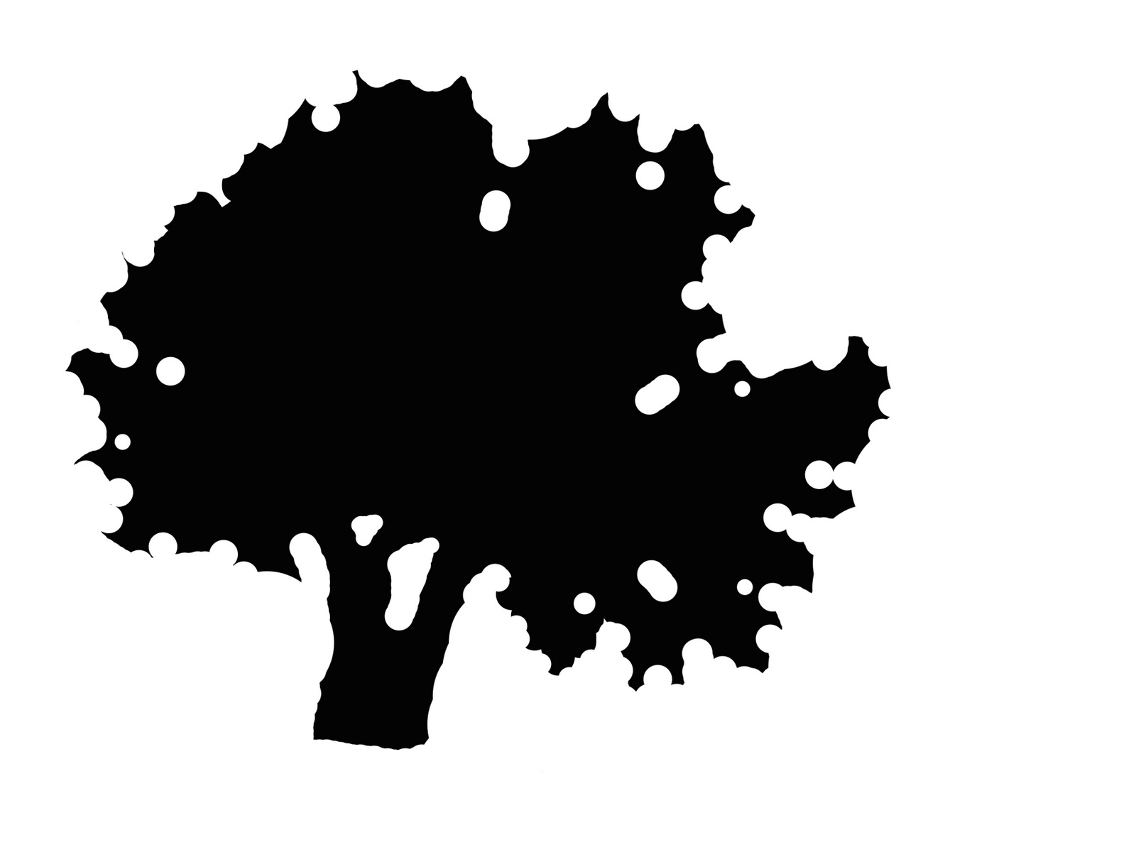 Evergreen Tree Outline Drawing Stylized Negative Trees Class 