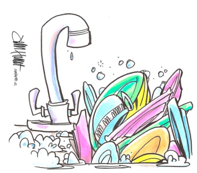 dirty dishes in sink clipart - Clip Art Library