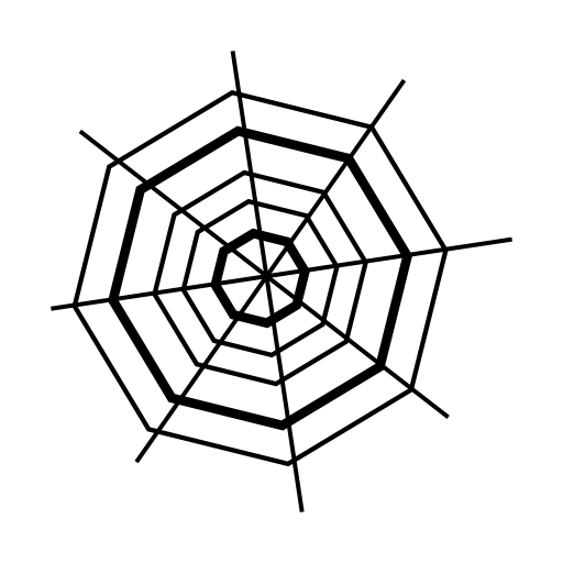 Halloween octagonal spider web vector icon - Animals icons - Icons 