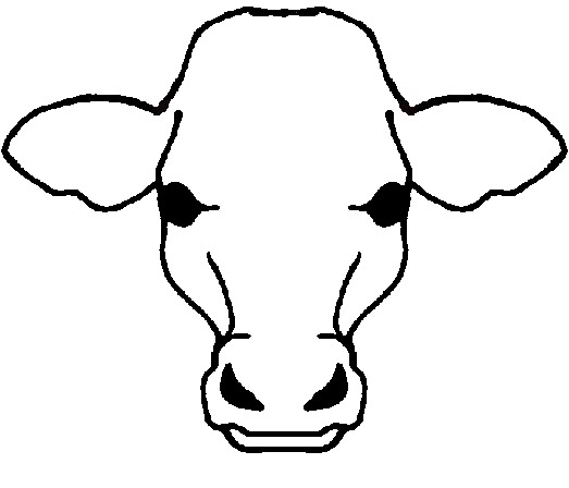 Cow Face Outline - Clipart library