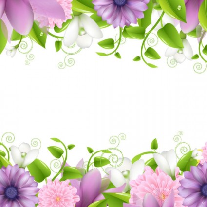 Vector tree flowers border Free vector for free download (about 3 