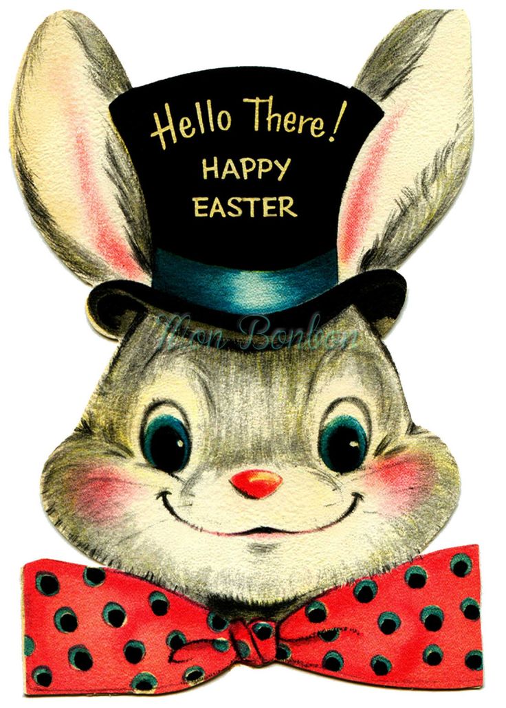 Vintage Easter Bunny Clip Art 4x6 Digital Clip Art- use for scrapbook�