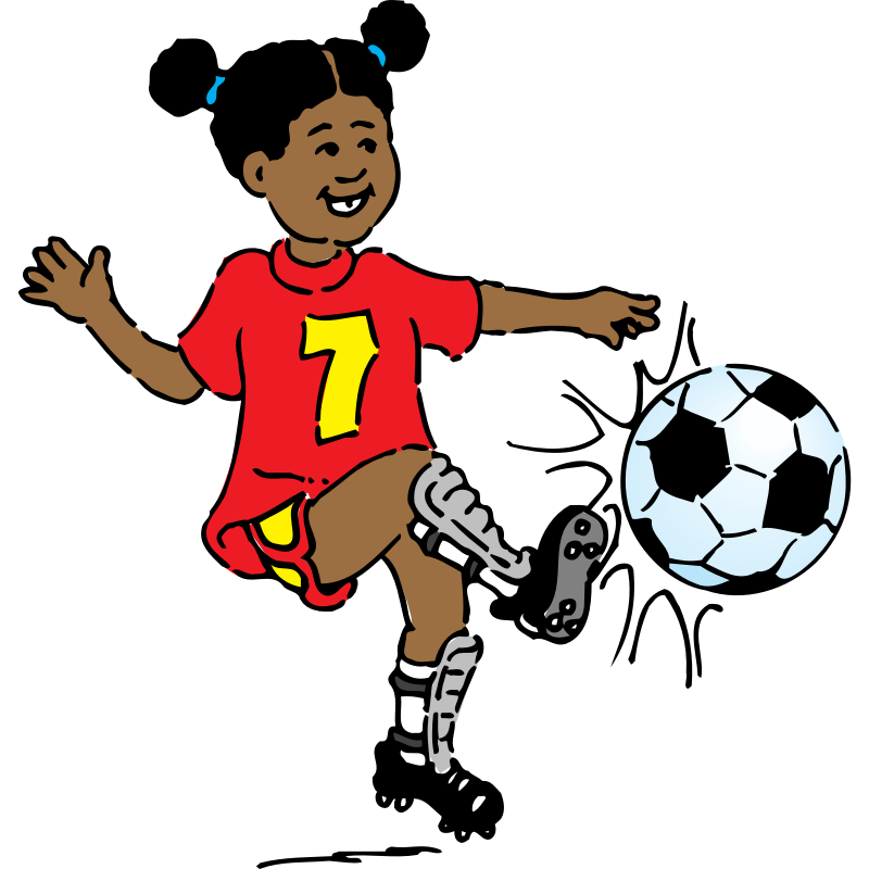 Clipart - girl playing soccer