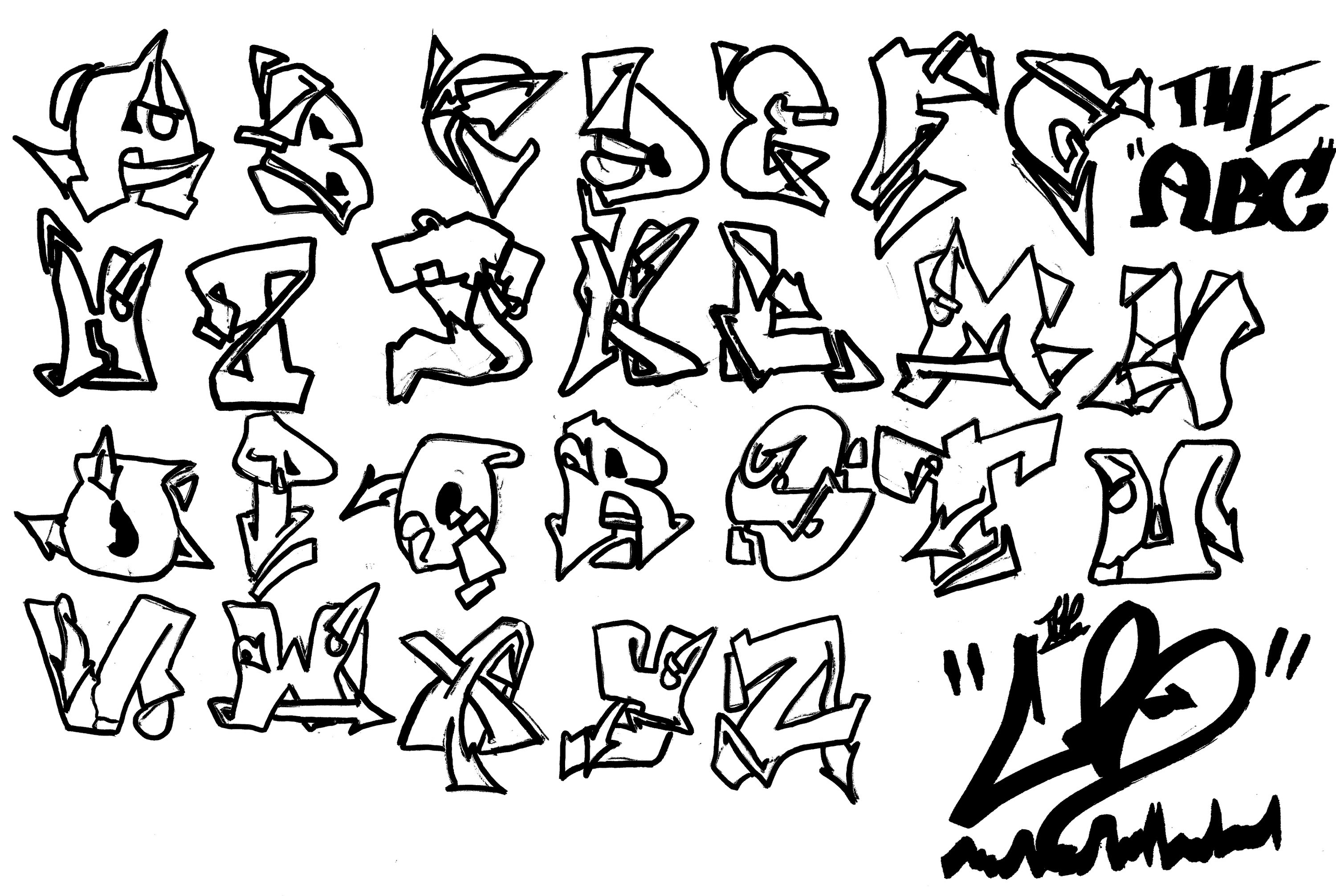 Free Abjad Graffiti Alphabet, Download Free Abjad Graffiti Alphabet png