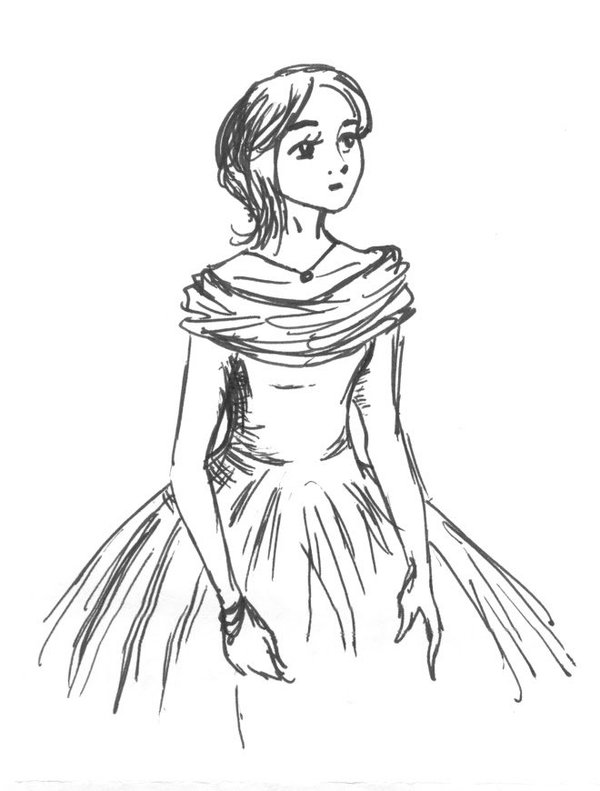 Quick Sketch- girl in ballgown by Jindalay on Clipart library
