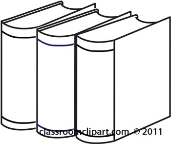 School : outline-of-three-books : Classroom Clipart