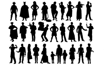 Vector silhouettes of people Free vector for free download about 