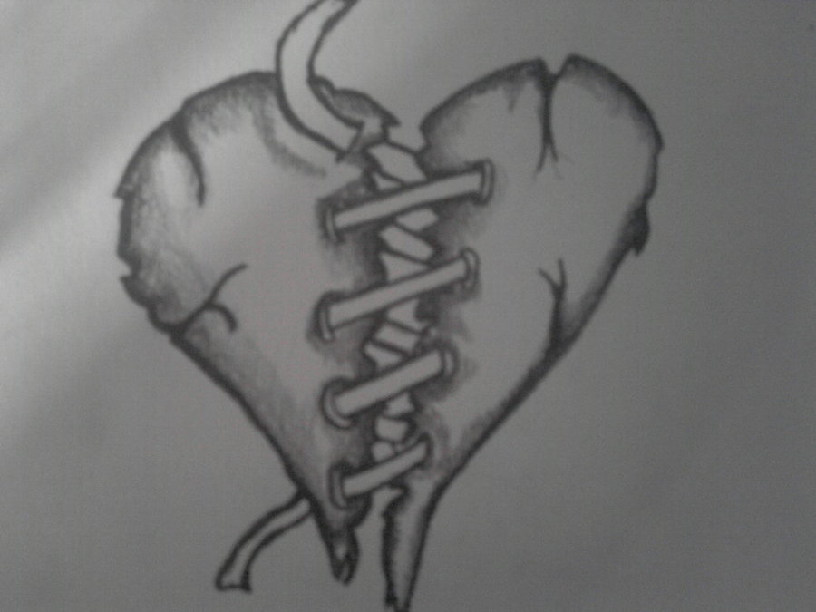 broken heart designs to draw