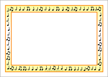 Musical notes A4 page borders (SB7712) - SparkleBox