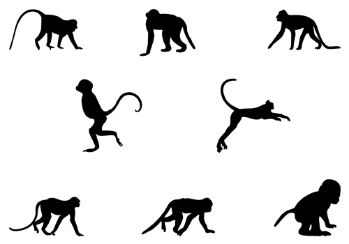 Free Monkey Silhouette Clip Art |