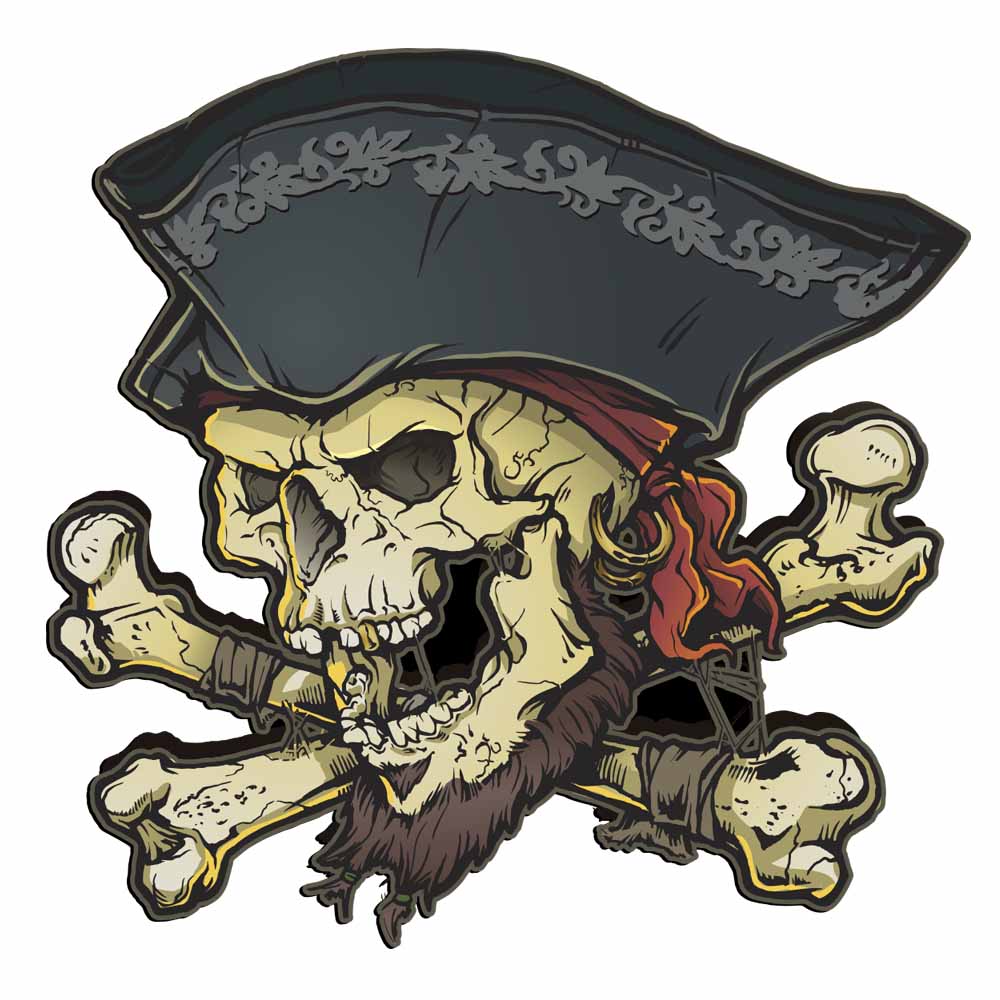 decal sticker pirate skull and crossbones - Clip Art Library