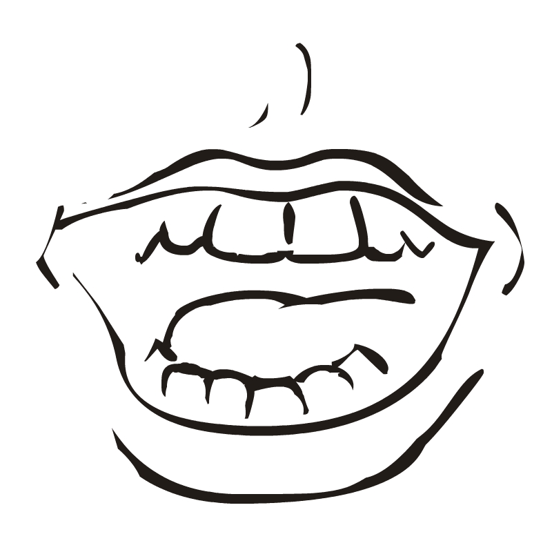 lips clipart black and white