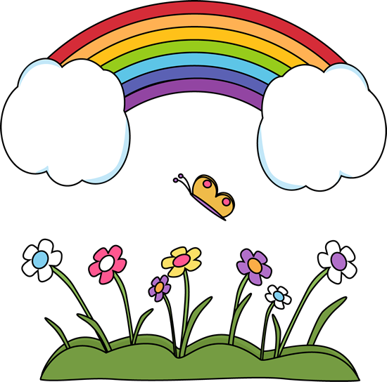 Happy Rainbow Scene Clip Art - Happy Rainbow Scene Image