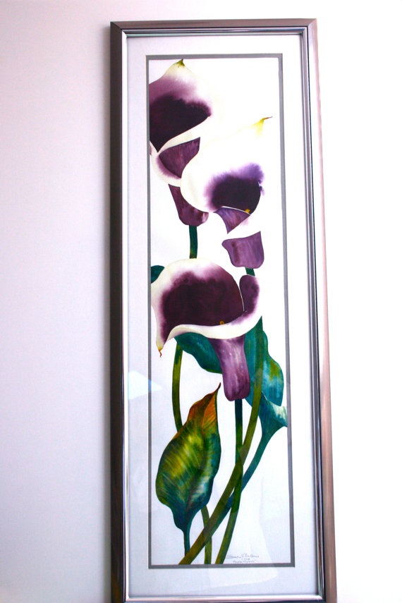 Three Tall Purple Wizards Calla Lily Painting