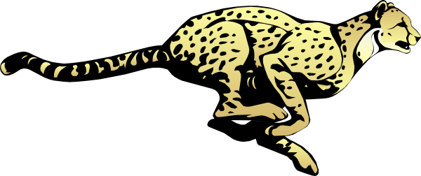 Running Cheetah clip art - vector clip art online, royalty free 