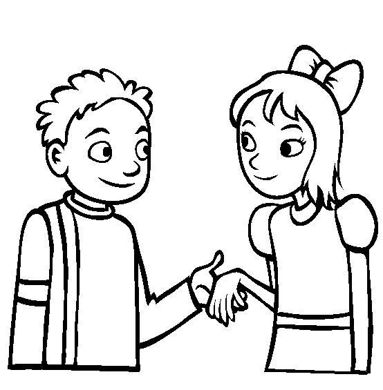 Cartoon Boy And Girl Holding Hands - Clipart library