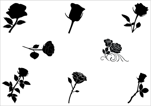 Rose flower Silhouette Vector PackSilhouette Clip Art