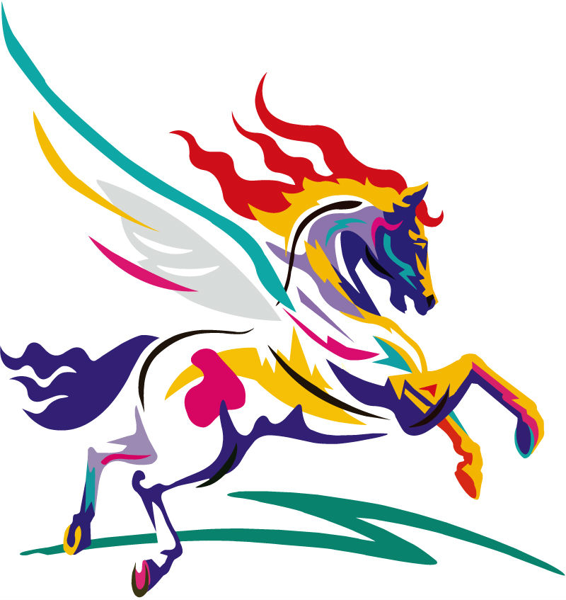 Painted Horse vector material painted,horse,vector,animal .EPS 