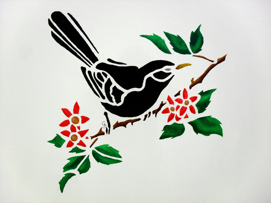 Blackbird Stencil by Raz1982 on Clipart library