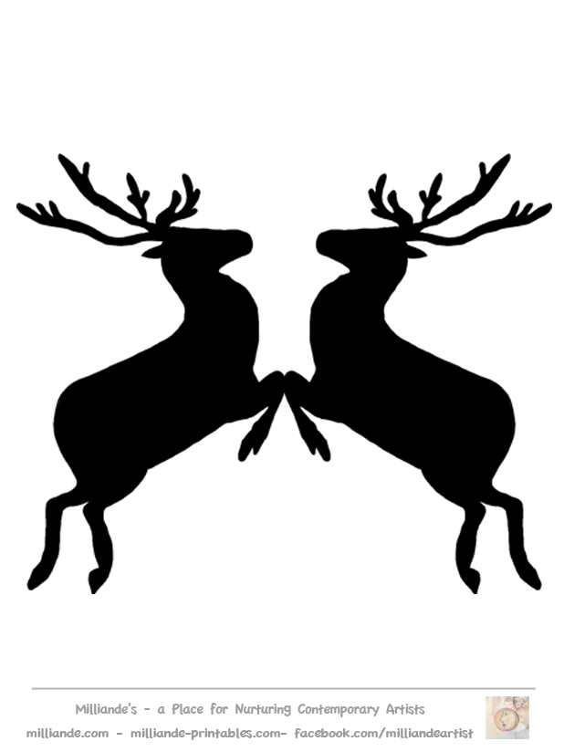 Reindeer Silhouette Template,Flying Reindeer Silhouettes 