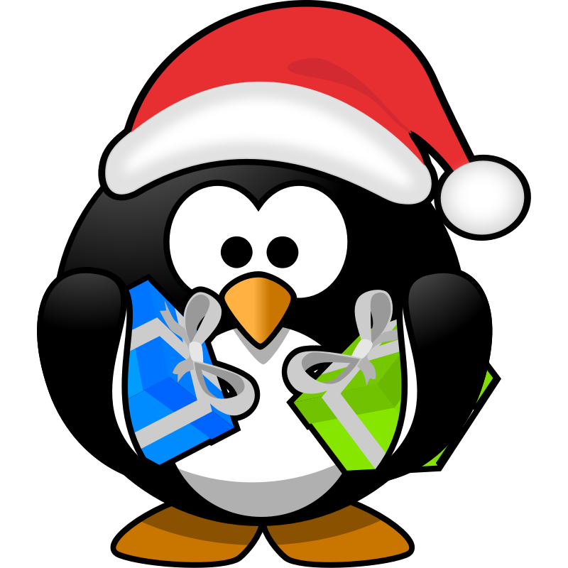 Clipart - Santa penguin