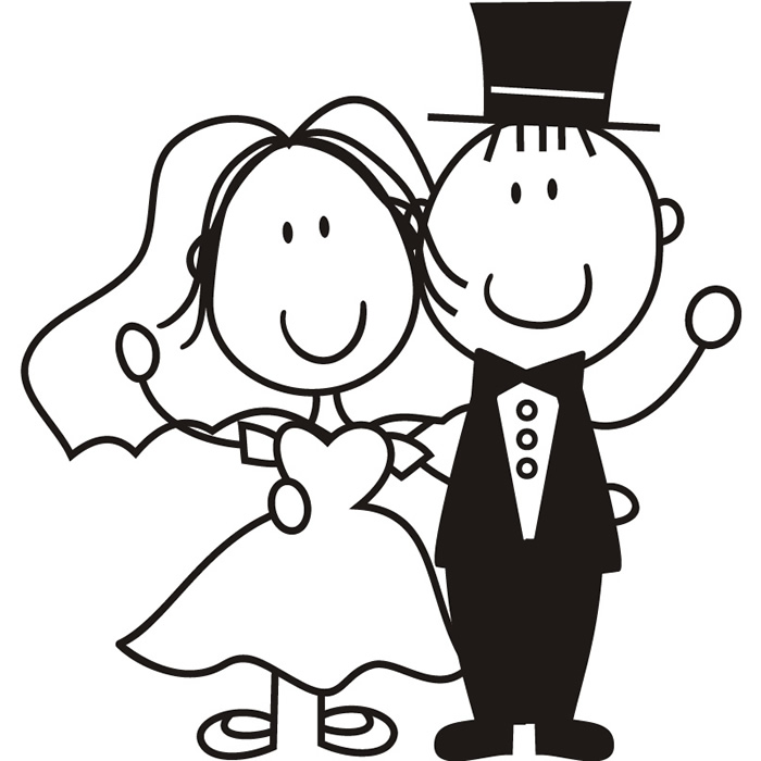 Cartoon Bride and Groom Wall Sticker Wedding Wall Decal Art | eBay
