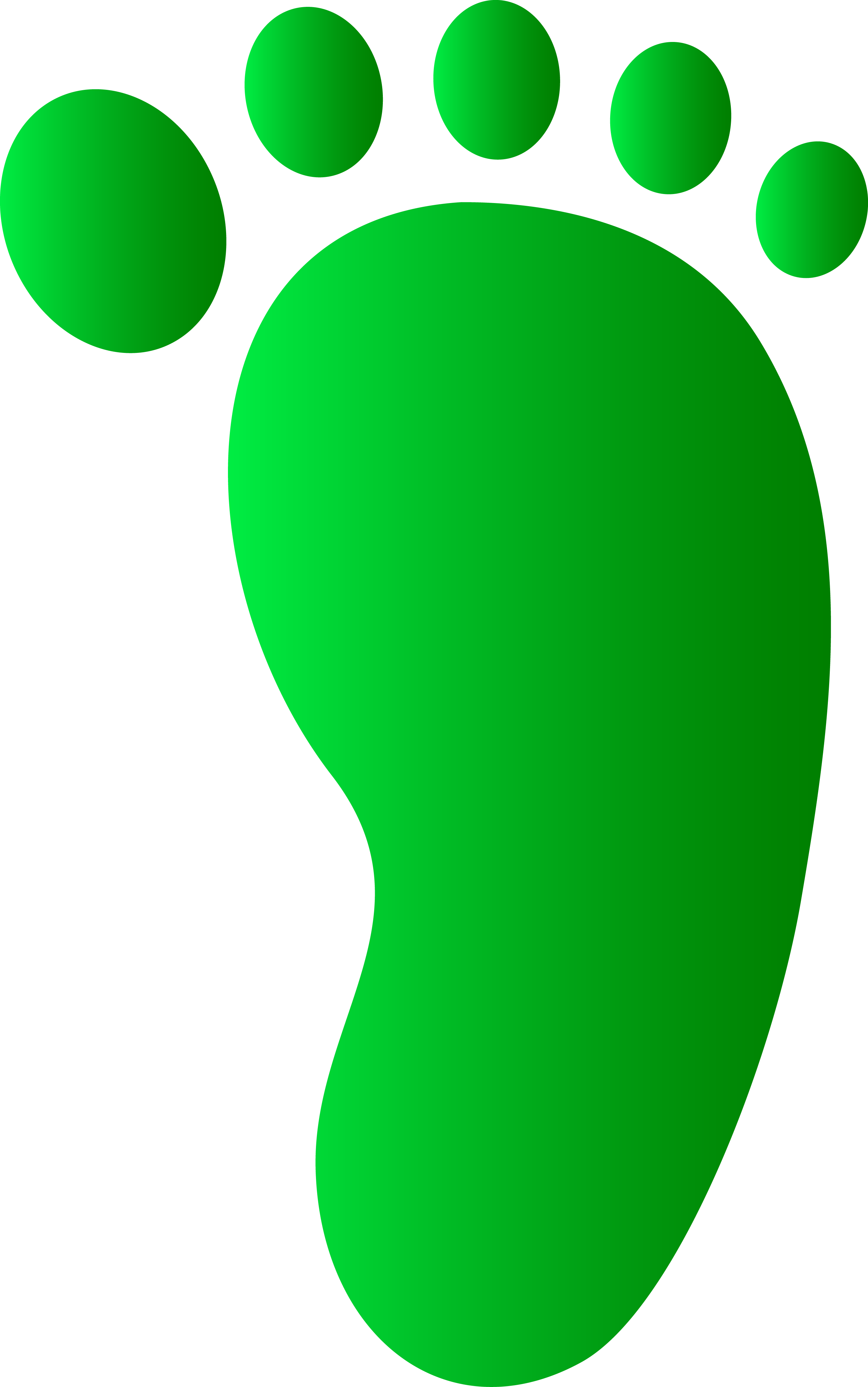 Green Human Foot Print - Free Clip Art