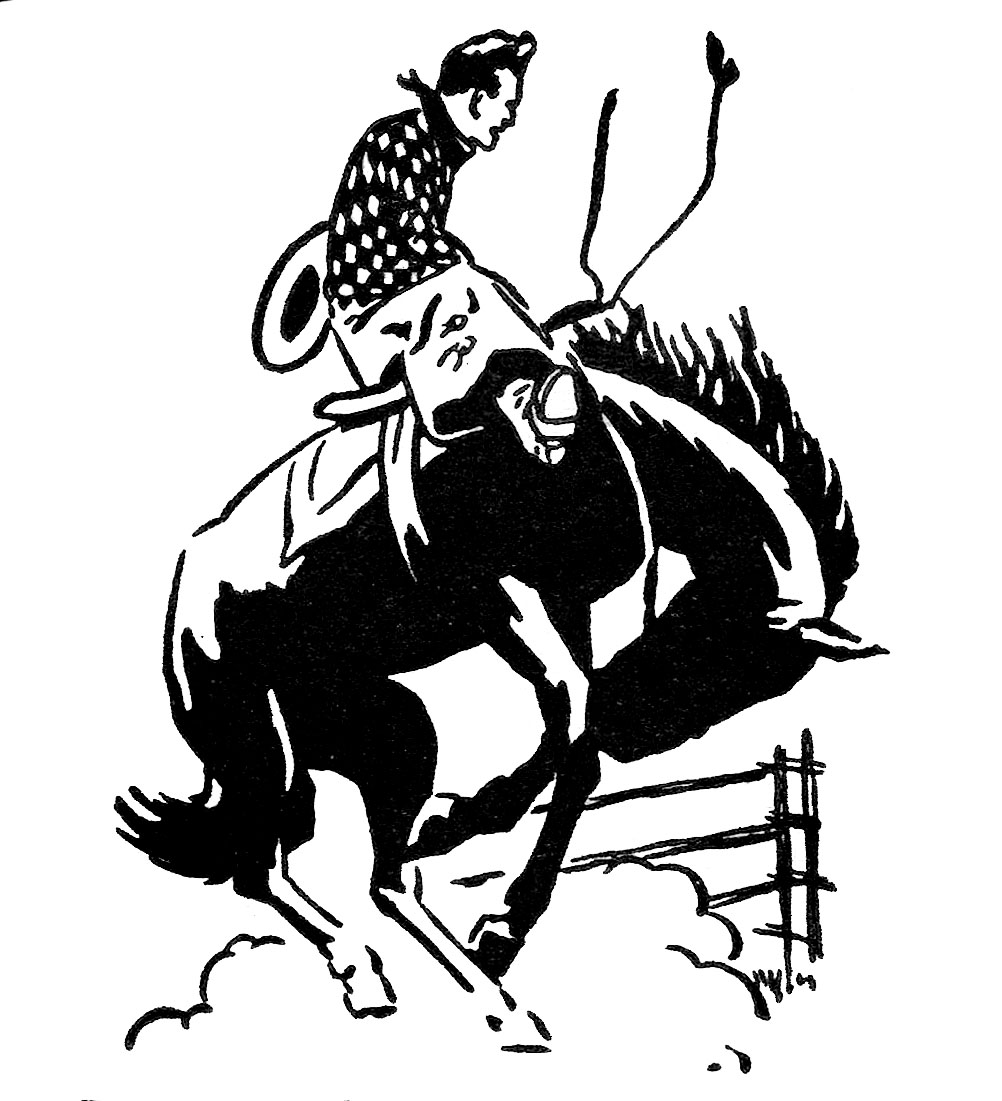 Vintage Clip Art - Rodeo Cowboy - The Graphics Fairy