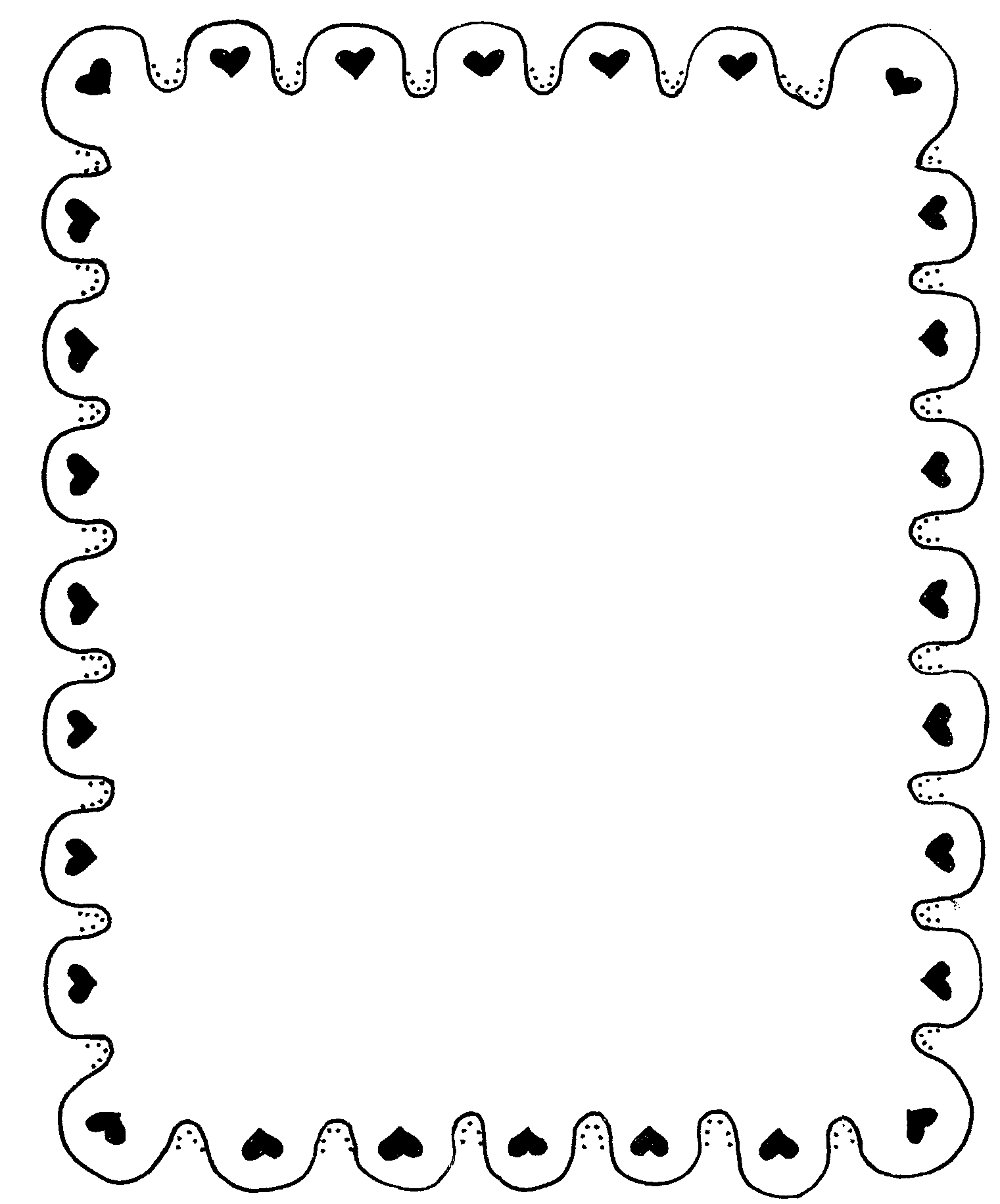 black and white heart borders