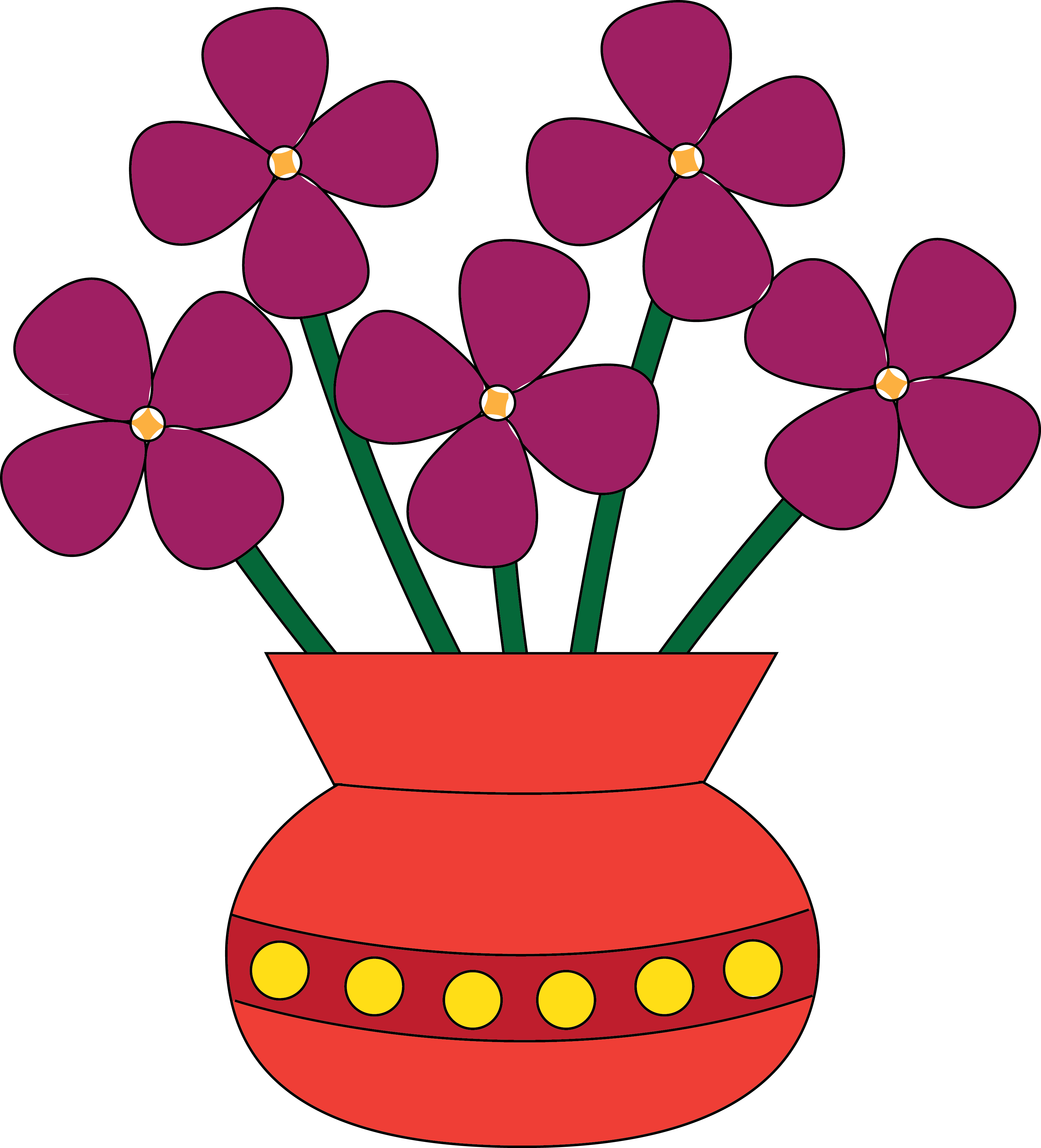 Flower Vases With Flowers Clipart.