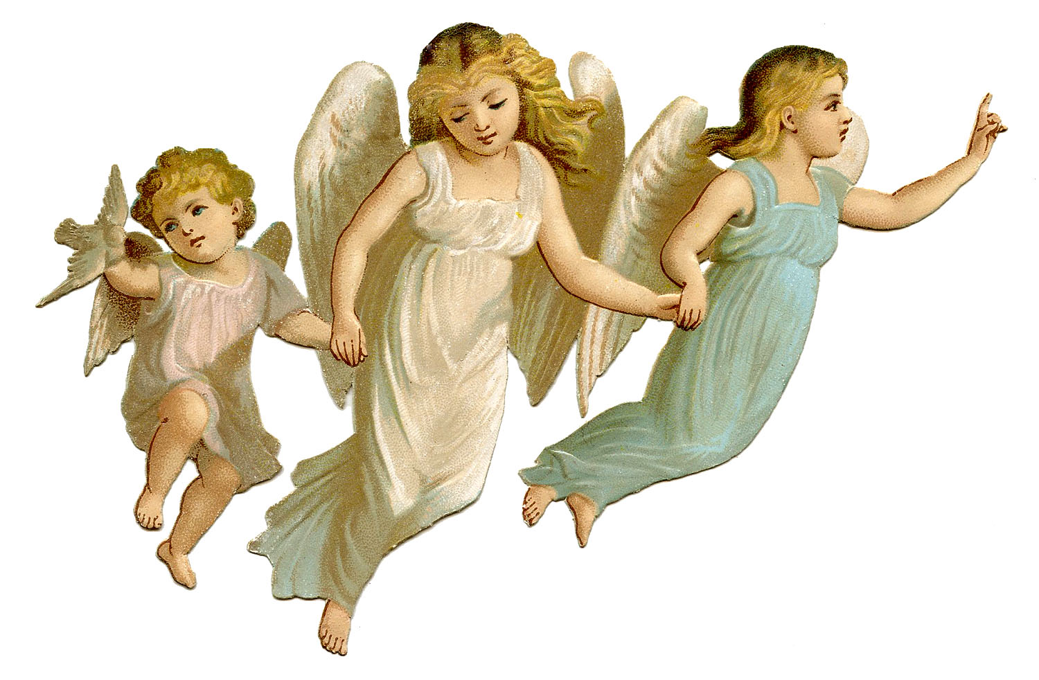 Antique Image - Especially Pretty Angel Children - The Graphics Fairy