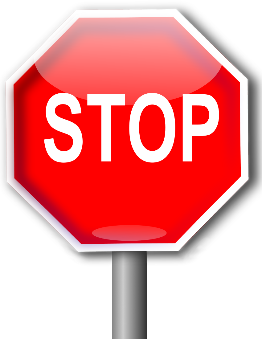 Glossy Stop Sign Full Page Clip Art Download