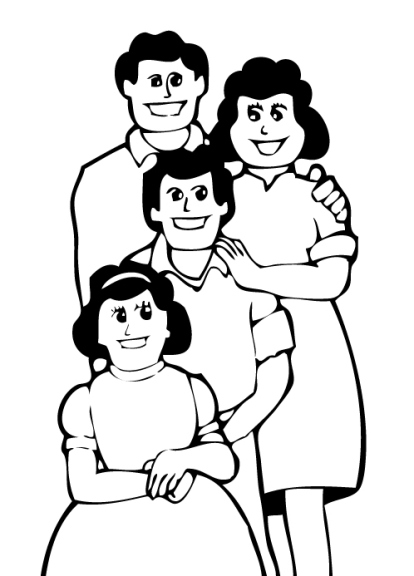 family member clipart black and white free