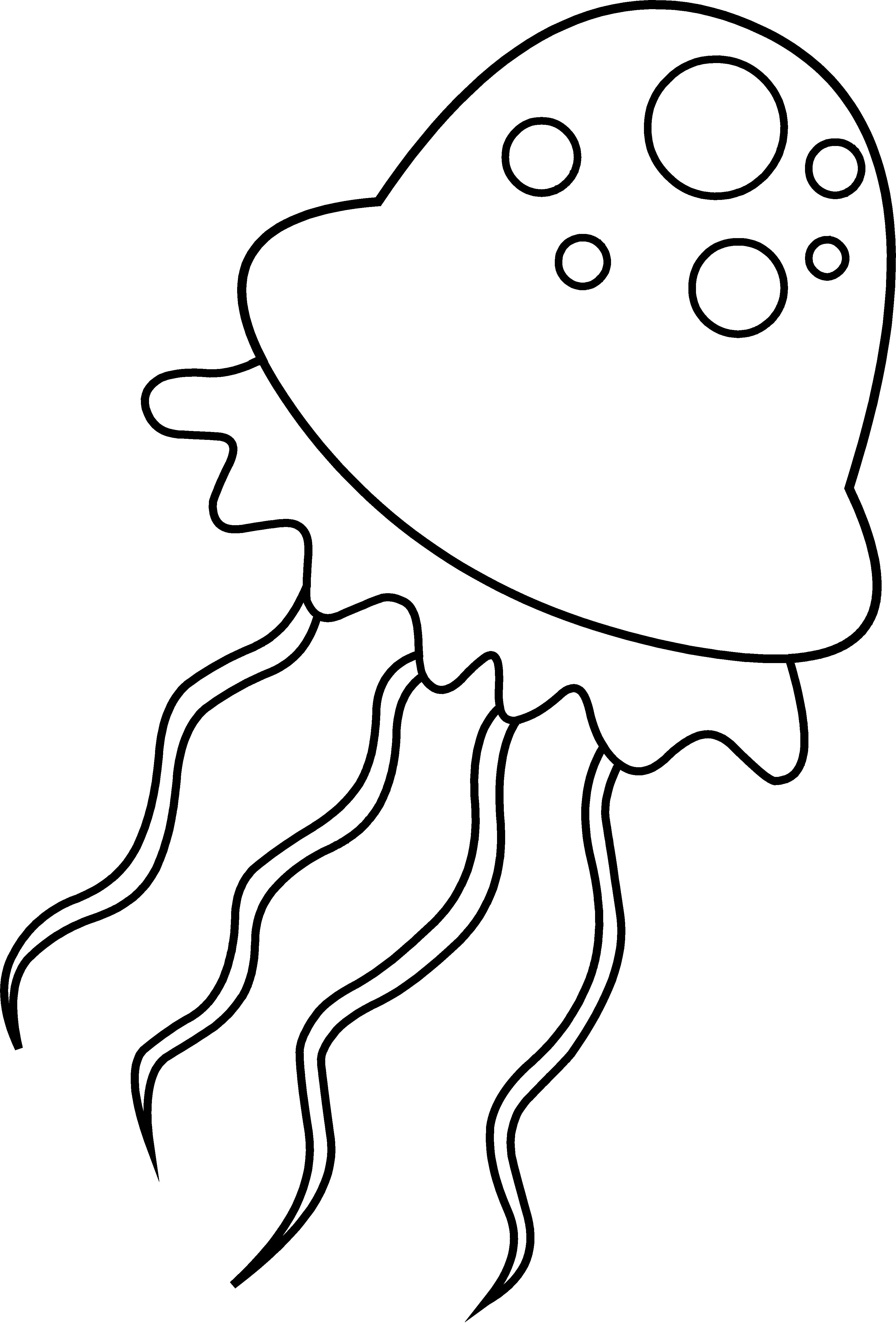 Free Jellyfish Outline, Download Free Jellyfish Outline