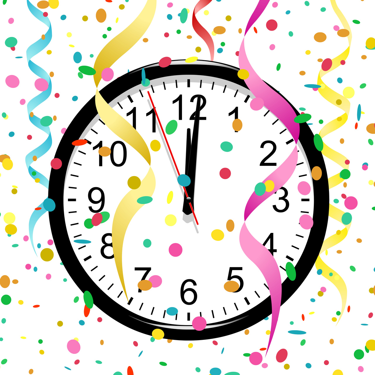 new year clock clip art