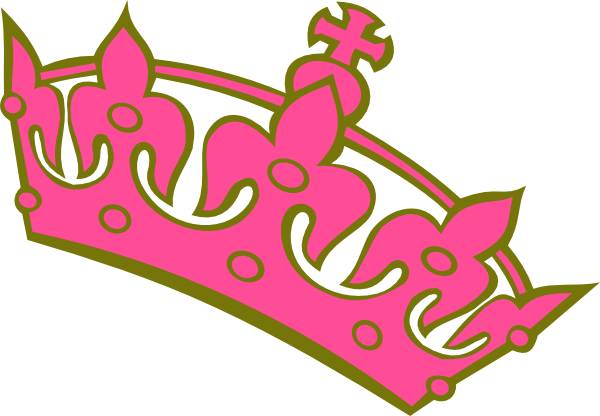 Pink Army Tilted Tiara clip art - vector clip art online, royalty 