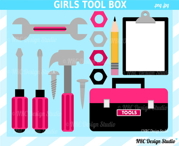 Tool Box Clip Art Girls Clip Art Digital Tool by NRCDesignStudio